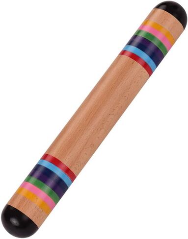 Rainstick Musical Instrument Toy Rainbow Colored for Kids Adults, Smooth Beech Wood Rain Shaker for Classroom Parties in Kuwait