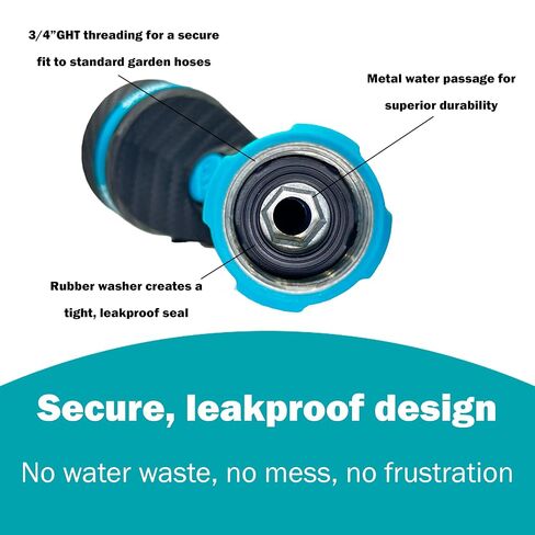 Gilmour Heavy Duty Garden Hose Nozzle, Swivel Connect, 5 Spray Patterns, Ergonomic Grip, Flow Control, Trigger Lock, Button Control in Kuwait