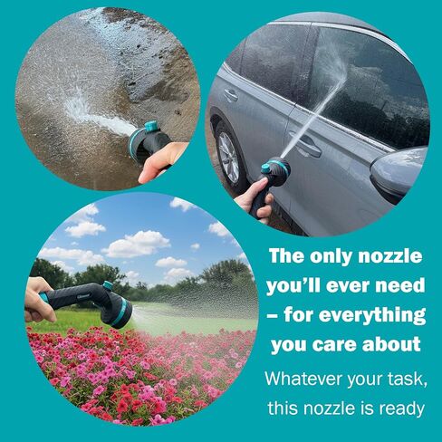 Gilmour Heavy Duty Garden Hose Nozzle, Swivel Connect, 5 Spray Patterns, Ergonomic Grip, Flow Control, Trigger Lock, Button Control in Kuwait