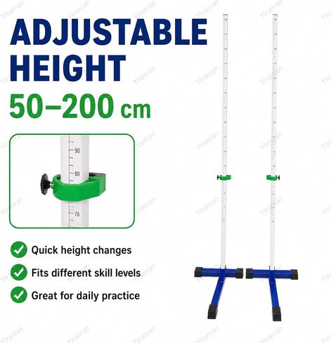 Competition Training High Jump Stands for School, Adjustable High Jump Standards for Athletics Training, 50-200 cm with Stable Base Track, for Competition,Training and School Sports in Kuwait