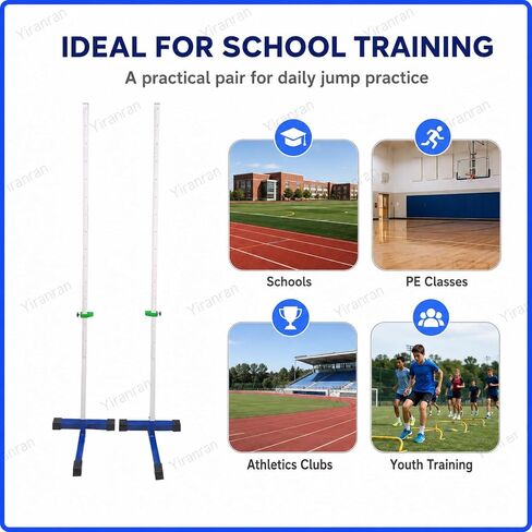 Competition Training High Jump Stands for School, Adjustable High Jump Standards for Athletics Training, 50-200 cm with Stable Base Track, for Competition,Training and School Sports in Kuwait