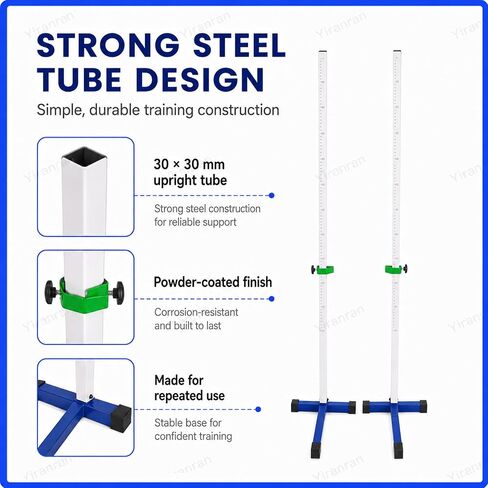 Competition Training High Jump Stands for School, Adjustable High Jump Standards for Athletics Training, 50-200 cm with Stable Base Track, for Competition,Training and School Sports in Kuwait