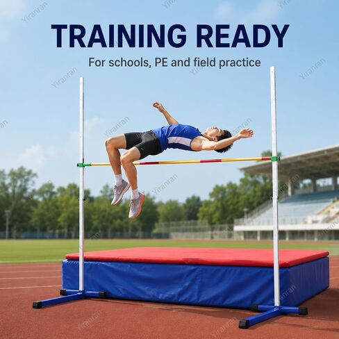 Competition Training High Jump Stands for School, Adjustable High Jump Standards for Athletics Training, 50-200 cm with Stable Base Track, for Competition,Training and School Sports in Kuwait
