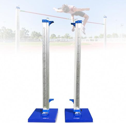 Aluminum Track & Field High Jump Measuring Standard, Heavy-Duty Training High Jump Stands with Stable Base, Adjustable Bracket, for Competition,Training and School Sports in Kuwait