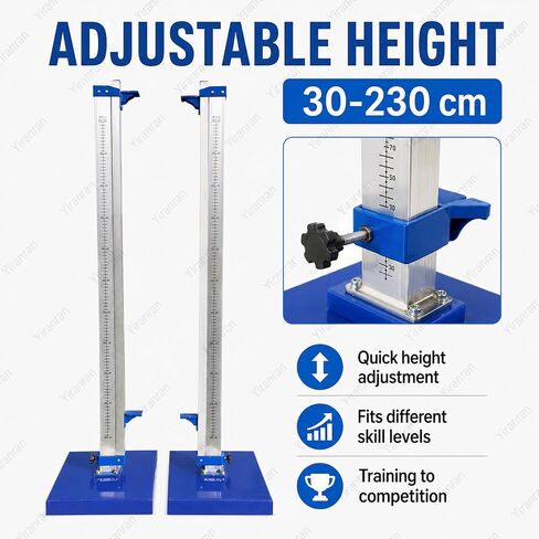 Aluminum Track & Field High Jump Measuring Standard, Heavy-Duty Training High Jump Stands with Stable Base, Adjustable Bracket, for Competition,Training and School Sports in Kuwait