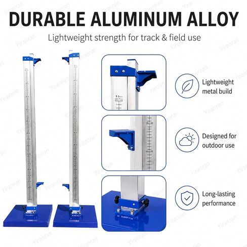 Aluminum Track & Field High Jump Measuring Standard, Heavy-Duty Training High Jump Stands with Stable Base, Adjustable Bracket, for Competition,Training and School Sports in Kuwait