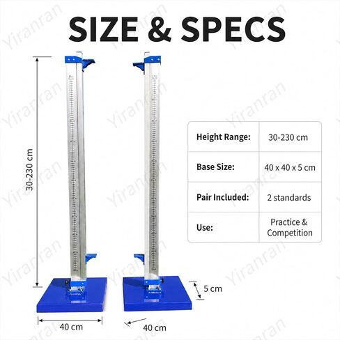 Aluminum Track & Field High Jump Measuring Standard, Heavy-Duty Training High Jump Stands with Stable Base, Adjustable Bracket, for Competition,Training and School Sports in Kuwait