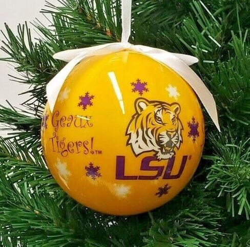 Team Slogan Christmas Tree Ornament Compatible with LSU Tigers Geaux Tigers in Kuwait