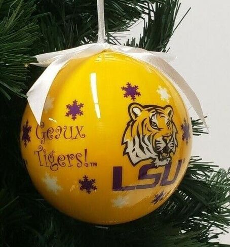 Team Slogan Christmas Tree Ornament Compatible with LSU Tigers Geaux Tigers in Kuwait