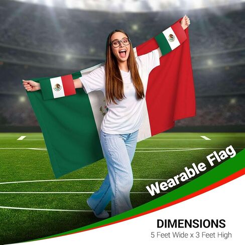 G128 World Soccer Tournament 2026 Cup Soccer Fan Set 6PCS, Mexico Fan Merch with Flag and Koozie, Accessories for Sports Parties in Kuwait