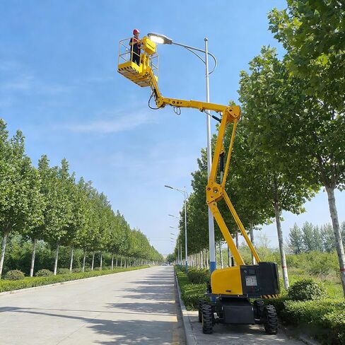 Electric Self-Propelled Boom Lift Aerial Work Platform Lift Telescopic Boom Lift, Telescopic Boom Lift for Warehouse Use and Maintenance in Kuwait