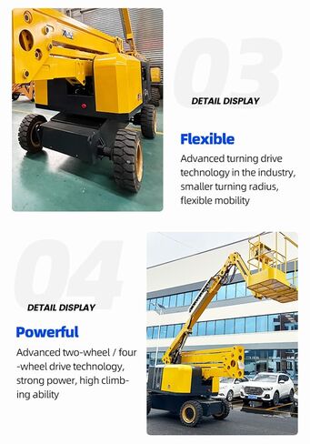Electro Hydraulic Boom Lift Articulated Boom Lift Platform Aerial Work Platform Lift, Self-Propelled Man Lift for Indoor Maintenance in Kuwait
