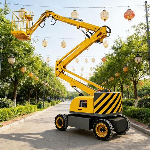 Towable Boom Lift Articulated Boom Lift Platform Aerial Work Platform Lift, Articulated Boom Lift for Indoor Work and Building Maintenance in Kuwait