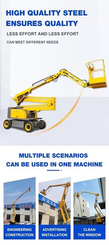 Hydraulic Mini Wheeled Crane & Self-Propelled Man Lift with Fly Jib – Electric Aerial Work Platform for Indoor Repair & Building Maintenance in Kuwait