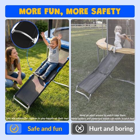 Trampoline Ladder Slide Kit, Trampoline Accessories Includes Slide and Ladder for Children to Climb and Slip Down in Kuwait