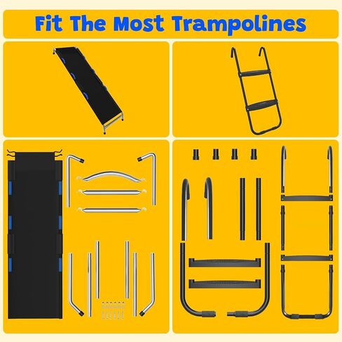 Trampoline Ladder Slide Kit, Trampoline Accessories Includes Slide and Ladder for Children to Climb and Slip Down in Kuwait