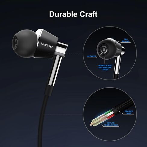 1MORE in Ear Headphones, Hi-Res Tirple Driver Earphones, Dynamic Driver+2 Balanced Armatures, MEMS Microphone, Wired IEM Earbuds for Audiophiles Gaming Music Video Calling in Saudi Arabia
