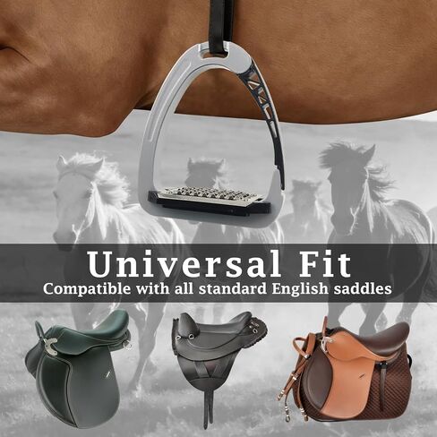THREE ARCHERS Side Opening Safety Stirrups for Adults,4.7"Anti-Slip Grated Tread Breakaway Stirrups, 1 Pair Lightweight English Riding Stirrups for Equestrian Beginner Trail | Side Opening Safety Stirrups, lightweight aluminum alloy,4.7"Anti-Slip Grated T in Kuwait
