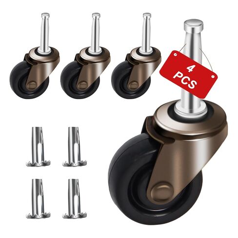 Antique Caster Wheels 1-5/8" with Stem Socket, Replacement Decorative Casters for Furniture Chairs, Small Sofa, Office Chair, Hardwood Floor, Stem 5/16" x 1-1/2", Set of 4 in Kuwait