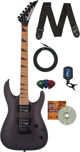 Jackson JS Series Dinky Arch Top JS22 DKA Electric Guitar - Satin Black Bundle with Cable, Tuner, Strap, Picks, and Austin Bazaar Instructional DVD in Kuwait