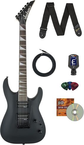 Jackson JS Series Dinky Arch Top JS22 DKA Electric Guitar - Satin Black Bundle with Cable, Tuner, Strap, Picks, and Austin Bazaar Instructional DVD in Kuwait