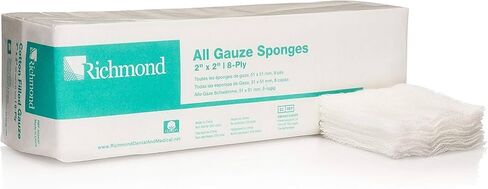 Richmond Dental 300430 All Gauze Sponge 2 X 2 8-Ply Non-Sterile 2500/Pk in Kuwait