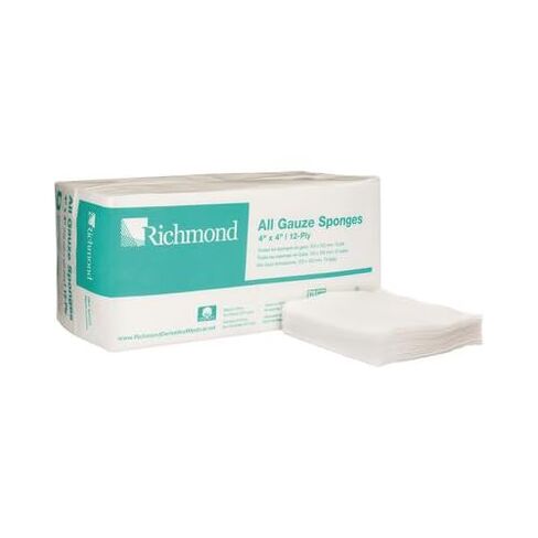 Richmond Dental 300423 All Gauze Sponges 4 X 4 12-Ply Non-Sterile 200/Pk in Kuwait