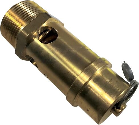 Brass Safety Relief POP OFF Pressure Valve - 1.25" MNPT 100 PSI 889 CFM - for Compressor Tank - Compressor Safety Relief Valve Replacement in Kuwait