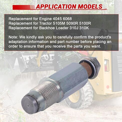 Pressure Relief Valve, RE516335 Replacement for Engine 4045 6068 Tractor 5105M 5090R 5100R Backhoe Loader 310J 310K 310L Common Rail Pressure Relief Valve in Kuwait