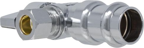 1/4 Turn Angle Stop Valve, 1/2" Press x 3/8" OD Compression Miiflex Heavy Duty Chrome Plated Brass Quarter Shut Off Valve with Ferrule and Nut for Residential/Commercial Compatible with ProPress in Kuwait