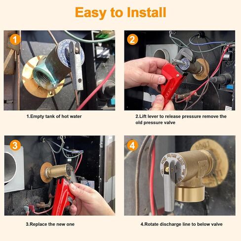 Linkstyle 3/4" NPT Thread Temperature Pressure Relief Valve, 210℉ Temperature Pressure, Dual Protection, RV Water Heater Safety Valve in Kuwait