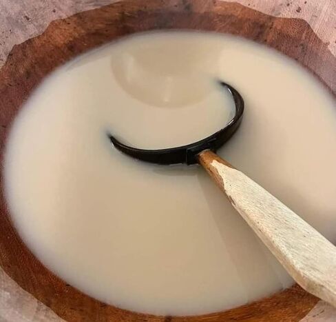 Kava Drinking Cup - 100% Natural Fiji Coconut Shell (3 CUPS/BOWL) 1 Bowl with Long Wooden Handle, 3 with Bowl with Short Handle in Kuwait