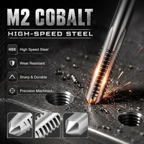Gisafai 3 Pcs 1/4"-20 HSS Tap Set Include Taper Plug and Bottoming Hand Taps, M2 High Speed Steel Thread Taps for Steel, Aluminum, Iron, Copper & Hard Plastic in Kuwait