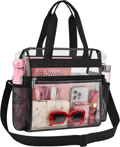 Busiuw Clear Bag for Stadium Events Approved 12x6x12 - Clear Tote Bag Sports Fan Tote Bag with Reinforced Strap for Sport Festival Work Game Day in Kuwait