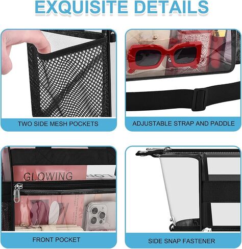 Busiuw Clear Bag for Stadium Events Approved 12x6x12 - Clear Tote Bag Sports Fan Tote Bag with Reinforced Strap for Sport Festival Work Game Day in Kuwait