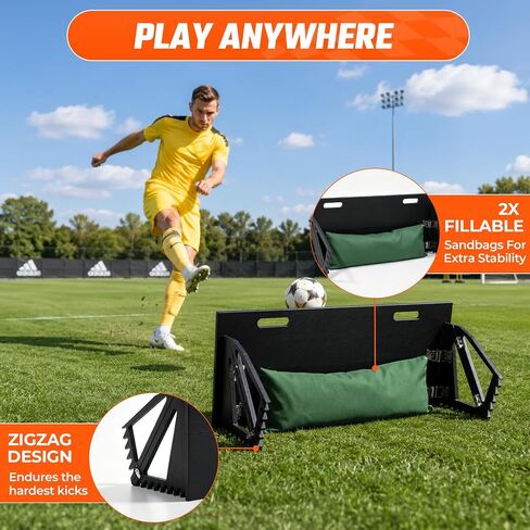 Soccer Rebounder Board, 2026 Upgrade Portable Soccer Wall with 3 Target, Foldable HDPE Kickback Rebound Board with Sandbag, Stable Soccer Training Equipment for Passing Shooting Practice, Adult & Kid in Kuwait