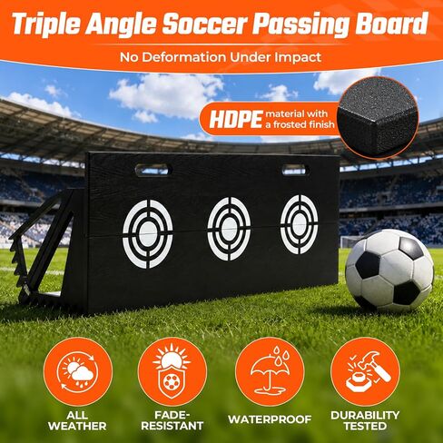 Soccer Rebounder Board, 2026 Upgrade Portable Soccer Wall with 3 Target, Foldable HDPE Kickback Rebound Board with Sandbag, Stable Soccer Training Equipment for Passing Shooting Practice, Adult & Kid in Kuwait