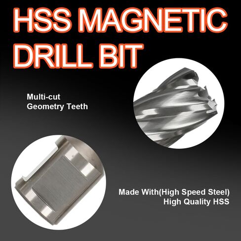 Annular Cutter Set, 6pcs, 5/8", 3/4", 7/8" Cutting Diameter | Weldon Shank Mag Drill Bits, 2" Cutting Depth, M2 HSS, 2 Pilot Pins, Portable Case in Saudi Arabia