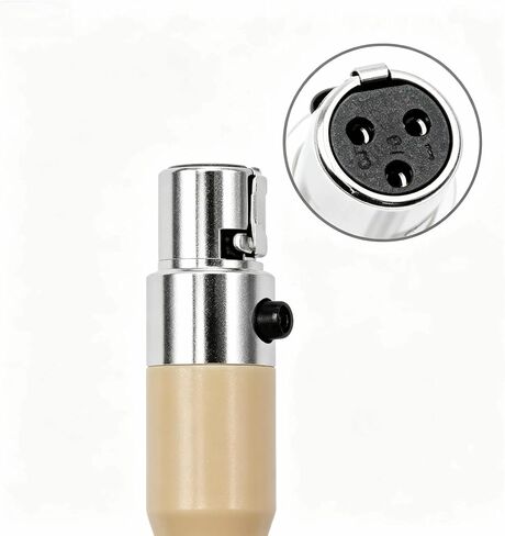 Professional Microphone Headset with Mini XLR Head/Headwron Microphone for Shure Wireless System & Bodypack Transmitter-Beige Double Earest Microphone (MINI 3-Pin XLR) in Saudi Arabia