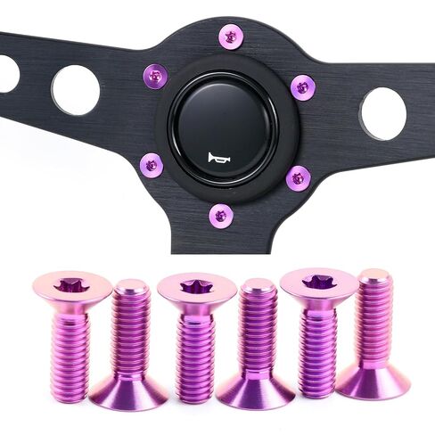 M5 x 15mm Titanium Screw Countersunk Bolts for Momo Nardi Sparco OMP NRG Steering Wheels,Pack of 6 【Purple】 in Saudi Arabia