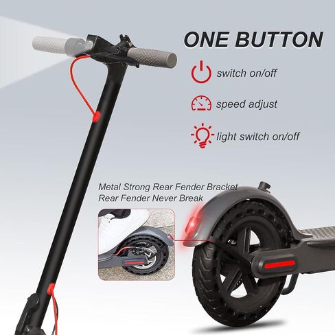 Roinside Electric Scooter - 8.5"/10''/14'' Solid Tires, 350W/500W Motor, Up to 19/22MPH& 16/21/23/24Miles Long-Range Portable Commuting Scooter for Adults with Double Braking System, App in Saudi Arabia