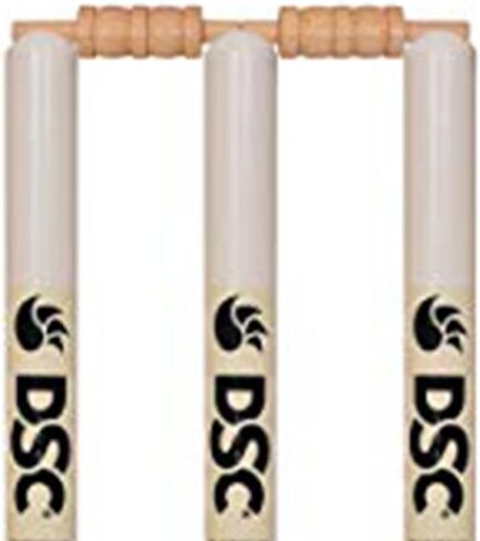 DSC Duco Finish Cricket Stumps and Bails Set - Full Size (34-Inch) Professional Match Wickets - High Durability Polished Wood Cricket Equipment for Clubs, Schools & Training (Set of 6 Stumps, 4 Bails) in Saudi Arabia