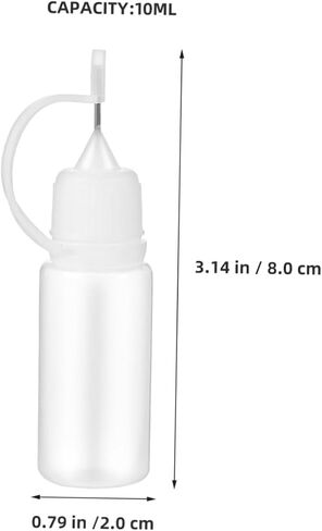 25pcs Needle Tip Glue Bottles 10ml Pe Squeeze Bottles with Metal Fine Point Applicator Tips, Travel-friendly Size for Precision Liquid Dispensing and Craft Projects in Saudi Arabia
