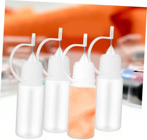 25pcs Needle Tip Glue Bottles 10ml Pe Squeeze Bottles with Metal Fine Point Applicator Tips, Travel-friendly Size for Precision Liquid Dispensing and Craft Projects in Saudi Arabia