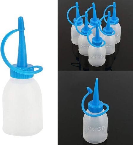 6Pcs 30ML Plastic Squeeze Bottle with Long Needle Tip Dispenser for Glue Oil Gel Industrial Use Empty Applicator Bottle DIY Crafts Precision Tip in Saudi Arabia