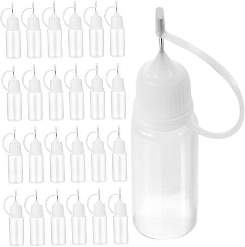 OUNONA 25pcs 10ml Needle Tip Squeeze Bottles for Refillable Liquid Containers with Easy Handling and Visibility, Precision Glue Applicator Suitable for Paint, Adhesive, and Moisturizing in Saudi Arabia