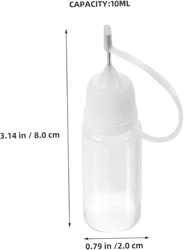 NUOBESTY 25pcs 10ml Narrow Tip Squeeze Bottles Precision Glue Applicator Bottles for Paint Refilling Craft Liquid Dispensing and DIY Projects in Saudi Arabia