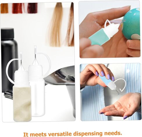 NUOBESTY 25pcs 10ml Narrow Tip Squeeze Bottles Precision Glue Applicator Bottles for Paint Refilling Craft Liquid Dispensing and DIY Projects in Saudi Arabia