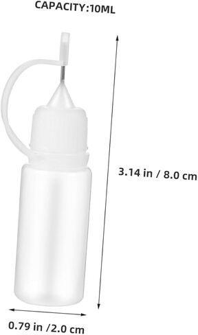 Mikinona 25pcs 10ml Precision Needle Tip Squeeze Bottles – Refillable Dispenser Applicator for Paint, Glue, Moisturizing Liquid – Portable Liquid Dispensing Bottles for Craft and Industrial in Saudi Arabia