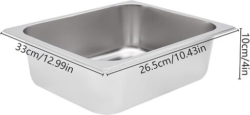 Set of 3 Stainless Steel Steam Table Pan, Breading Tray, Buffet Dinner Food Serving Hotel Pan for Food Warmer, Preparing Bread-Crumb Dish, Marinating Meat,4.5L in Kuwait